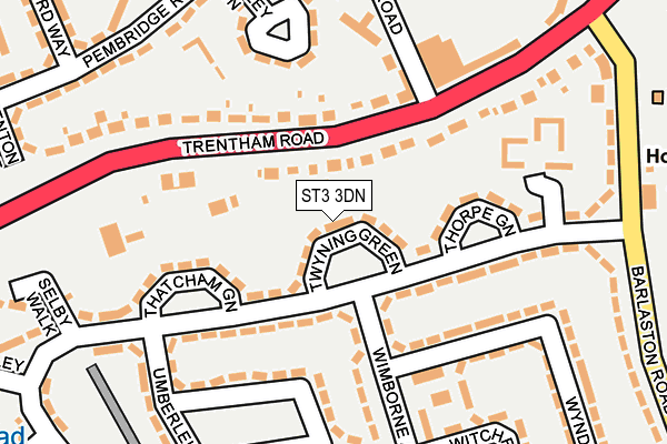 ST3 3DN map - OS OpenMap – Local (Ordnance Survey)