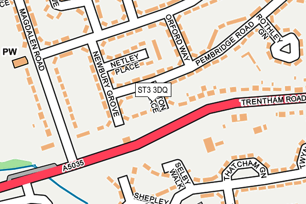 ST3 3DQ map - OS OpenMap – Local (Ordnance Survey)