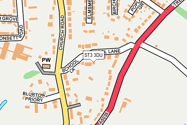 ST3 3DU map - OS OpenMap – Local (Ordnance Survey)