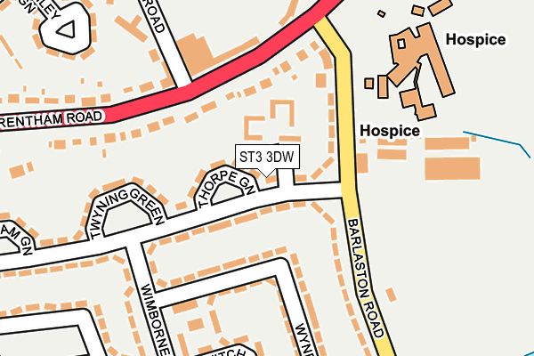 ST3 3DW map - OS OpenMap – Local (Ordnance Survey)