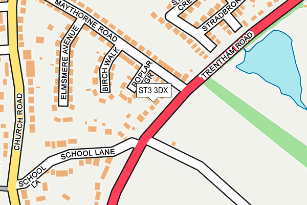 ST3 3DX map - OS OpenMap – Local (Ordnance Survey)