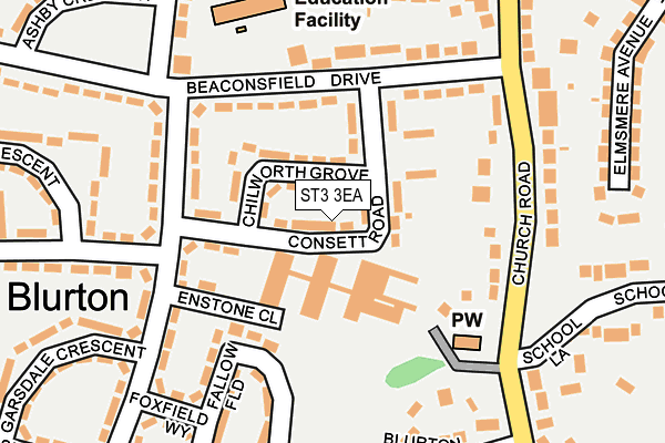 ST3 3EA map - OS OpenMap – Local (Ordnance Survey)