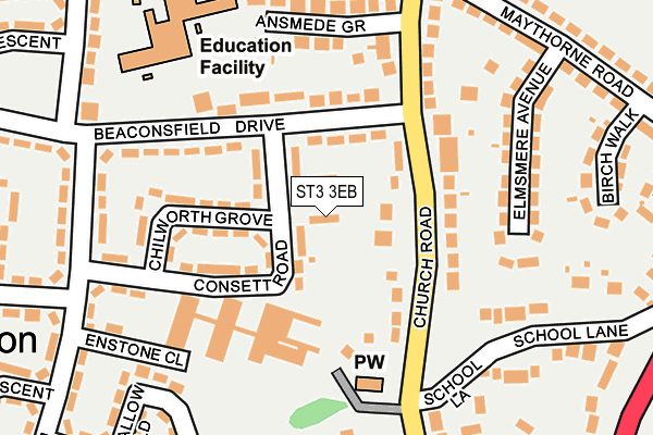 ST3 3EB map - OS OpenMap – Local (Ordnance Survey)