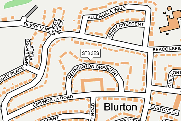 ST3 3ES map - OS OpenMap – Local (Ordnance Survey)