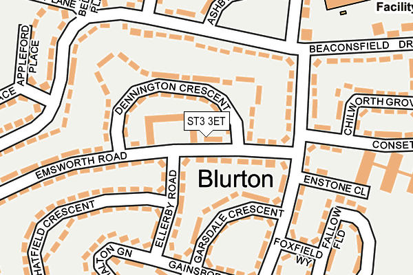 ST3 3ET map - OS OpenMap – Local (Ordnance Survey)