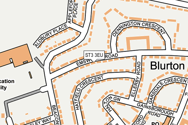 ST3 3EU map - OS OpenMap – Local (Ordnance Survey)