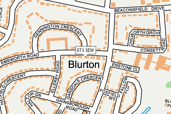 ST3 3EW map - OS OpenMap – Local (Ordnance Survey)