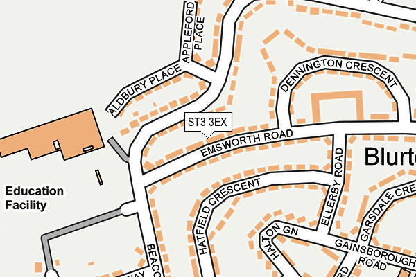 ST3 3EX map - OS OpenMap – Local (Ordnance Survey)