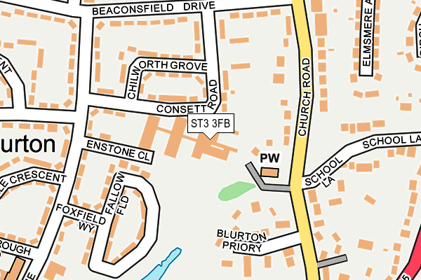 ST3 3FB map - OS OpenMap – Local (Ordnance Survey)