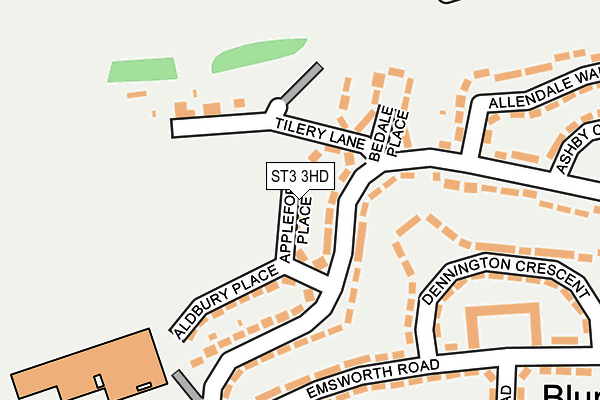 ST3 3HD map - OS OpenMap – Local (Ordnance Survey)