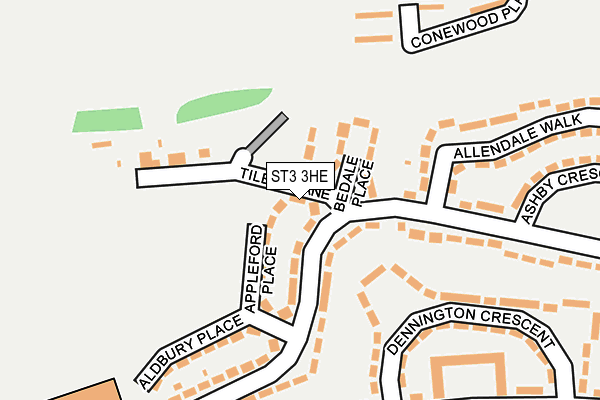 ST3 3HE map - OS OpenMap – Local (Ordnance Survey)