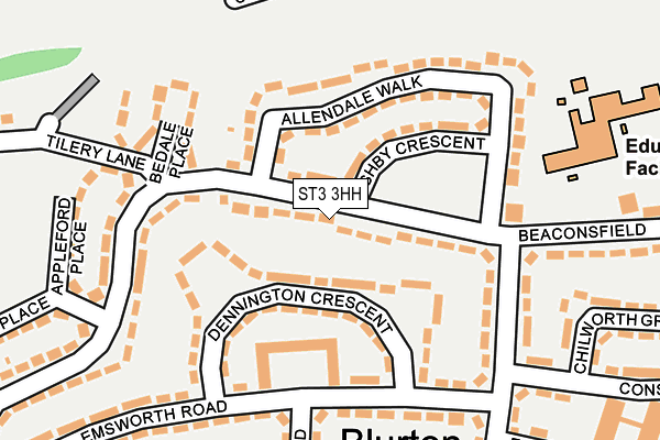 ST3 3HH map - OS OpenMap – Local (Ordnance Survey)