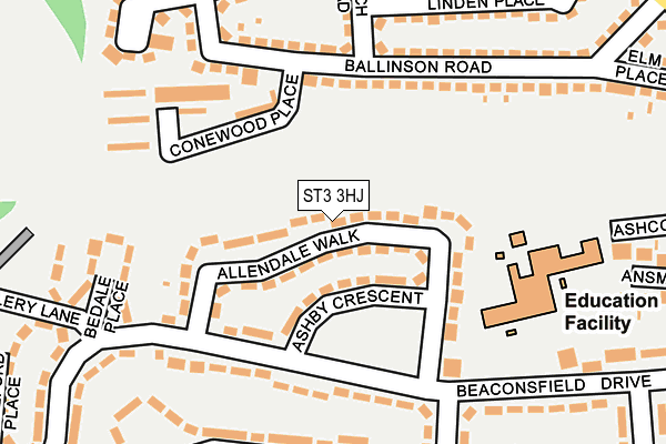 ST3 3HJ map - OS OpenMap – Local (Ordnance Survey)