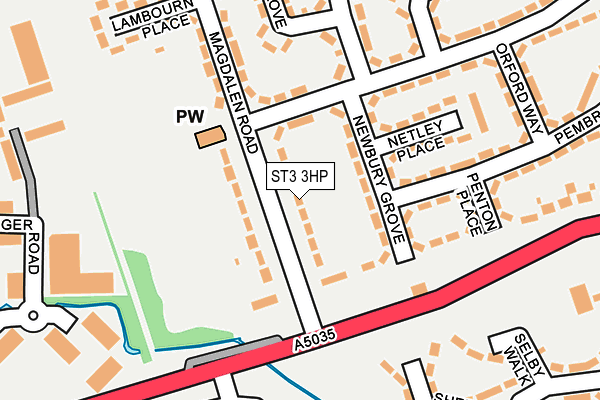 ST3 3HP map - OS OpenMap – Local (Ordnance Survey)