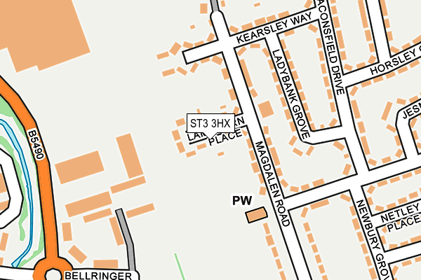 ST3 3HX map - OS OpenMap – Local (Ordnance Survey)