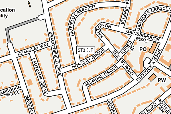 ST3 3JF map - OS OpenMap – Local (Ordnance Survey)