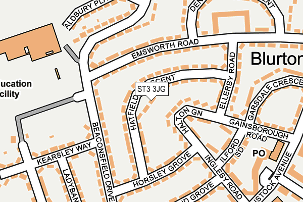 ST3 3JG map - OS OpenMap – Local (Ordnance Survey)