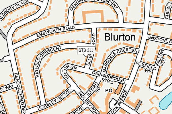 ST3 3JJ map - OS OpenMap – Local (Ordnance Survey)