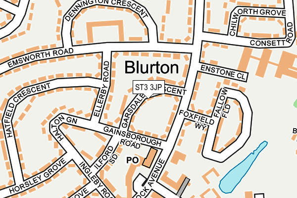 ST3 3JP map - OS OpenMap – Local (Ordnance Survey)