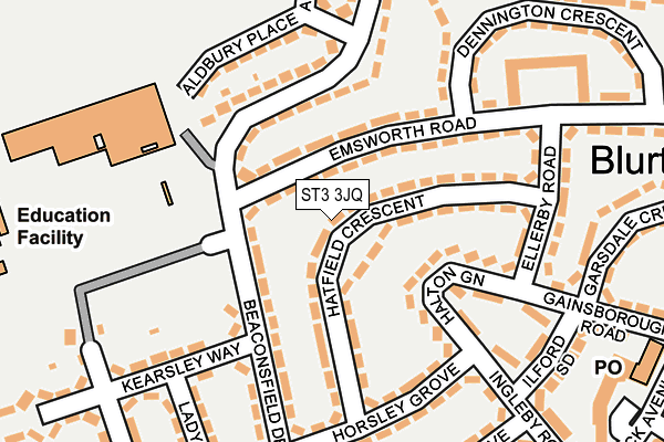ST3 3JQ map - OS OpenMap – Local (Ordnance Survey)