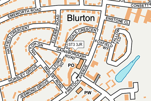 ST3 3JR map - OS OpenMap – Local (Ordnance Survey)