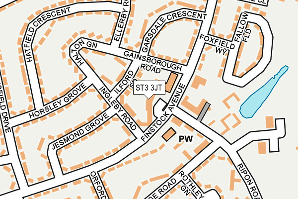 ST3 3JT map - OS OpenMap – Local (Ordnance Survey)