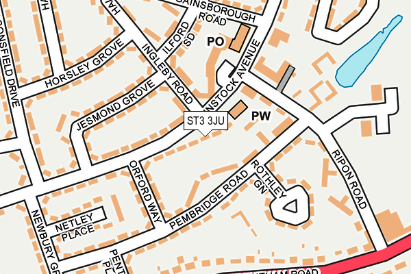 ST3 3JU map - OS OpenMap – Local (Ordnance Survey)