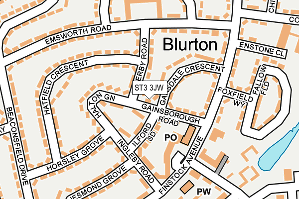 ST3 3JW map - OS OpenMap – Local (Ordnance Survey)