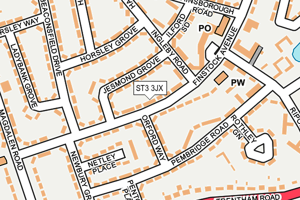 ST3 3JX map - OS OpenMap – Local (Ordnance Survey)