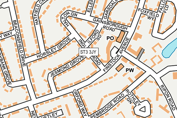 ST3 3JY map - OS OpenMap – Local (Ordnance Survey)