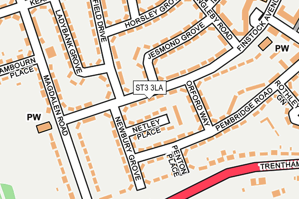 ST3 3LA map - OS OpenMap – Local (Ordnance Survey)