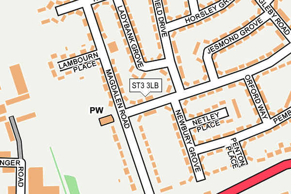 ST3 3LB map - OS OpenMap – Local (Ordnance Survey)