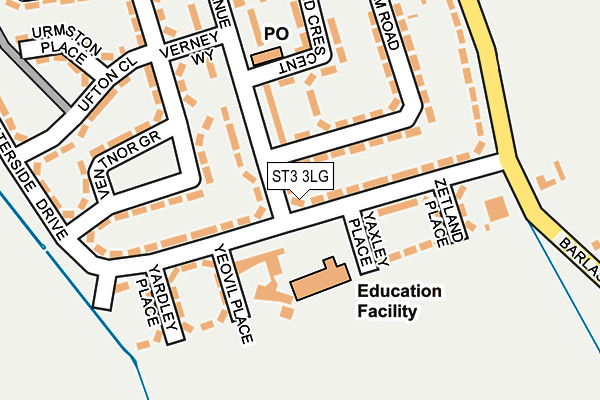 ST3 3LG map - OS OpenMap – Local (Ordnance Survey)