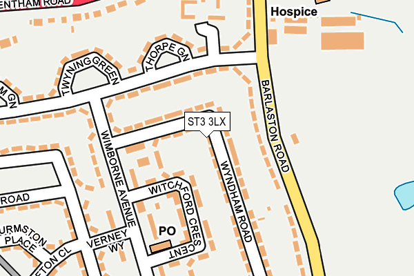 ST3 3LX map - OS OpenMap – Local (Ordnance Survey)