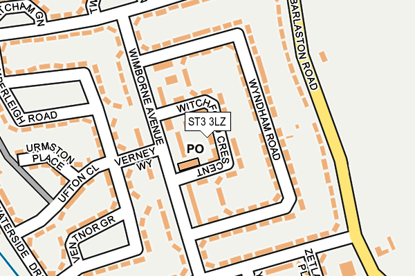 ST3 3LZ map - OS OpenMap – Local (Ordnance Survey)