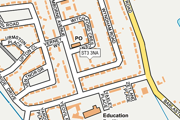 ST3 3NA map - OS OpenMap – Local (Ordnance Survey)