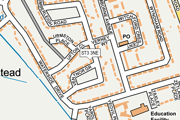 ST3 3NE map - OS OpenMap – Local (Ordnance Survey)