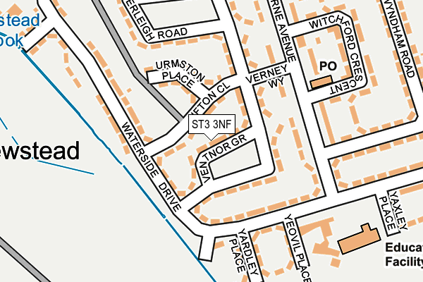 ST3 3NF map - OS OpenMap – Local (Ordnance Survey)