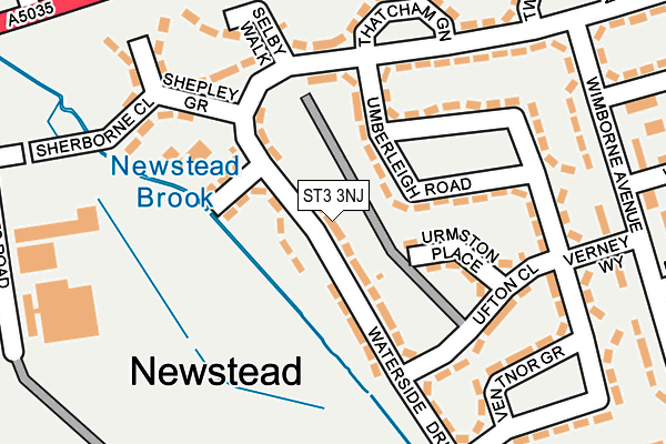 ST3 3NJ map - OS OpenMap – Local (Ordnance Survey)