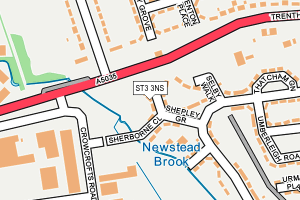 ST3 3NS map - OS OpenMap – Local (Ordnance Survey)
