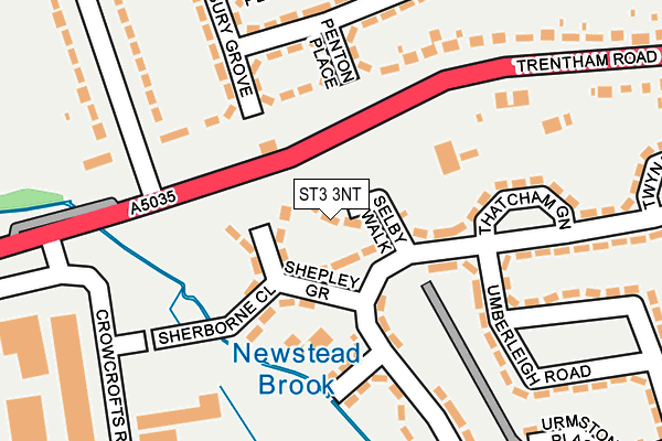 ST3 3NT map - OS OpenMap – Local (Ordnance Survey)