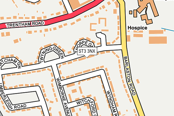 ST3 3NX map - OS OpenMap – Local (Ordnance Survey)