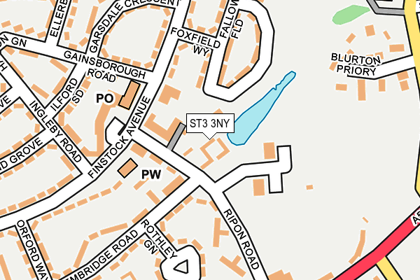 ST3 3NY map - OS OpenMap – Local (Ordnance Survey)