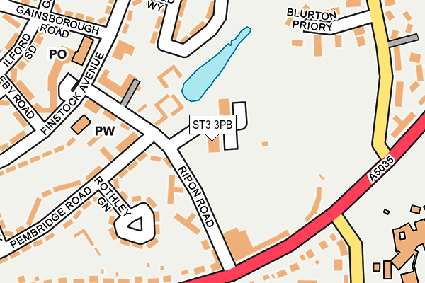 ST3 3PB map - OS OpenMap – Local (Ordnance Survey)