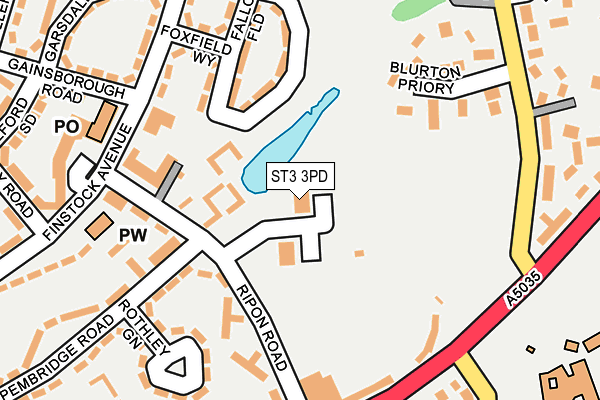 ST3 3PD map - OS OpenMap – Local (Ordnance Survey)