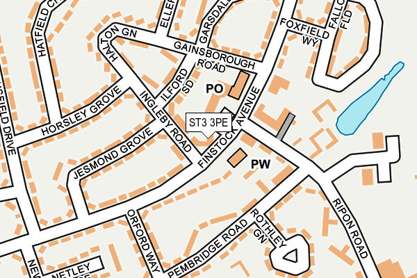 ST3 3PE map - OS OpenMap – Local (Ordnance Survey)