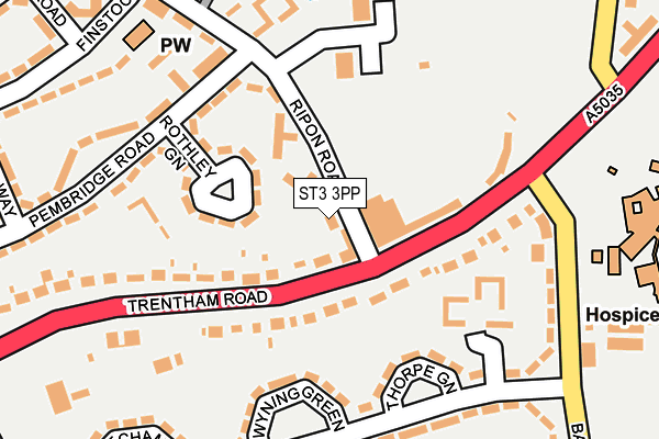 ST3 3PP map - OS OpenMap – Local (Ordnance Survey)