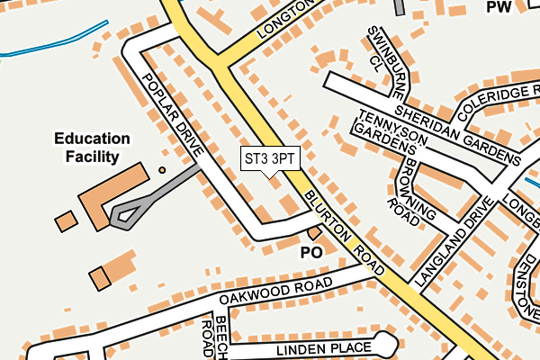 ST3 3PT map - OS OpenMap – Local (Ordnance Survey)