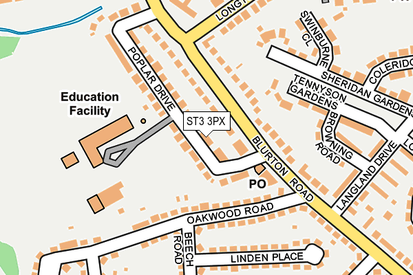 ST3 3PX map - OS OpenMap – Local (Ordnance Survey)