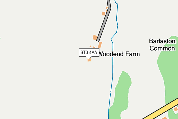 ST3 4AA map - OS OpenMap – Local (Ordnance Survey)